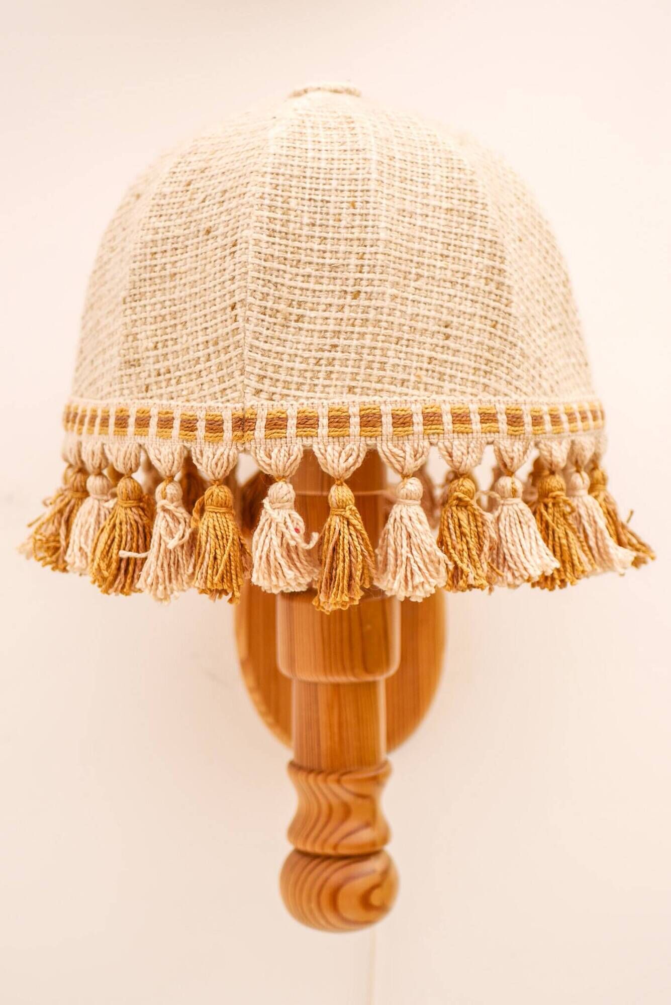 1970s Scandinavian Wall Sconce by Solbackens Svarveri in Pine