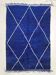 Berber carpet beni ouarain blue majorelle with unbleached diamonds 290x202m