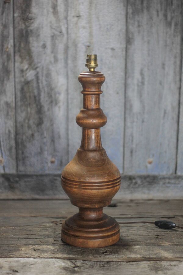 Grande lampe bois, pied de lampe bois vintage, lampe à poser, lampe de salo