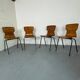 Chaises industrielles modernes du milieu du siècle d'Eromes, années 1960, lot de 4