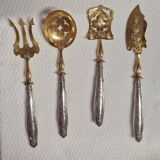 Covered with sweet treats, 4 pieces, silver-plated and vermeil.