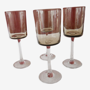 Set of 4 glasses with smoked feet