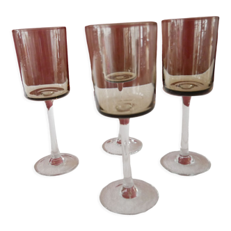 Ensemble de 4 verres à pieds fumés