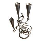 Triple-entwined iron chandelier