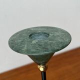 Postmodern Italian candlestick in metal and stone, 1980s.