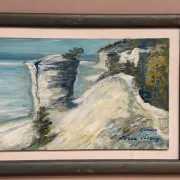 Original Swedish Oil on Panel – “Beach” by Soren Viberg – Vintage & Framed – 32 × 23 cm (12.5" × 9")