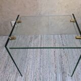 Glass and brass coffee table