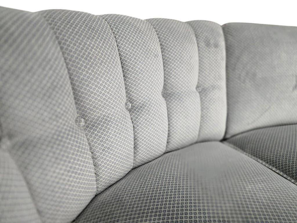 Light blue vintage corner sofa