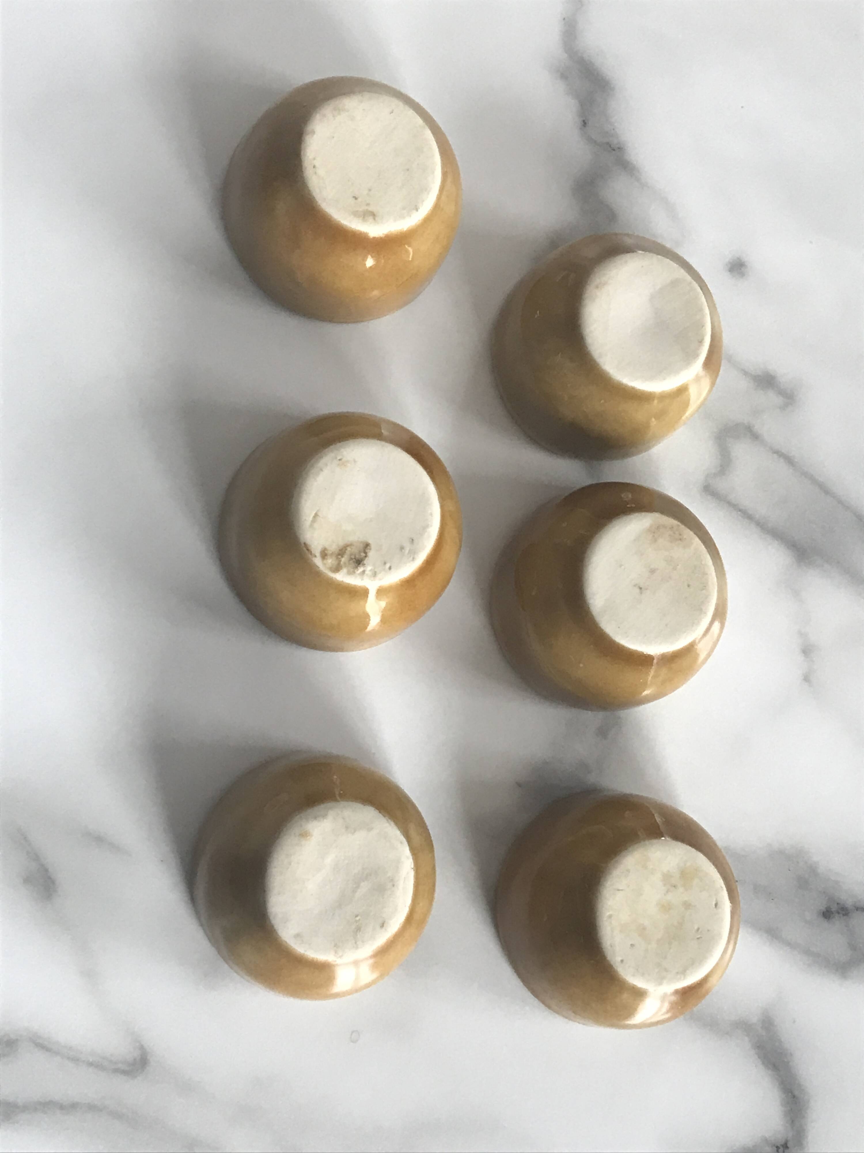 Set of 6 small ceramic candle holders