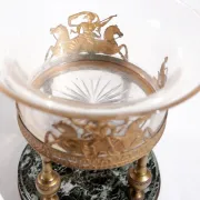 Empire tazza in fire-gilt bronze, marble and glass – France, early 19th c.