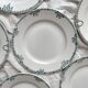 6 assiettes plates terre de fer dépareillées Saint Amand