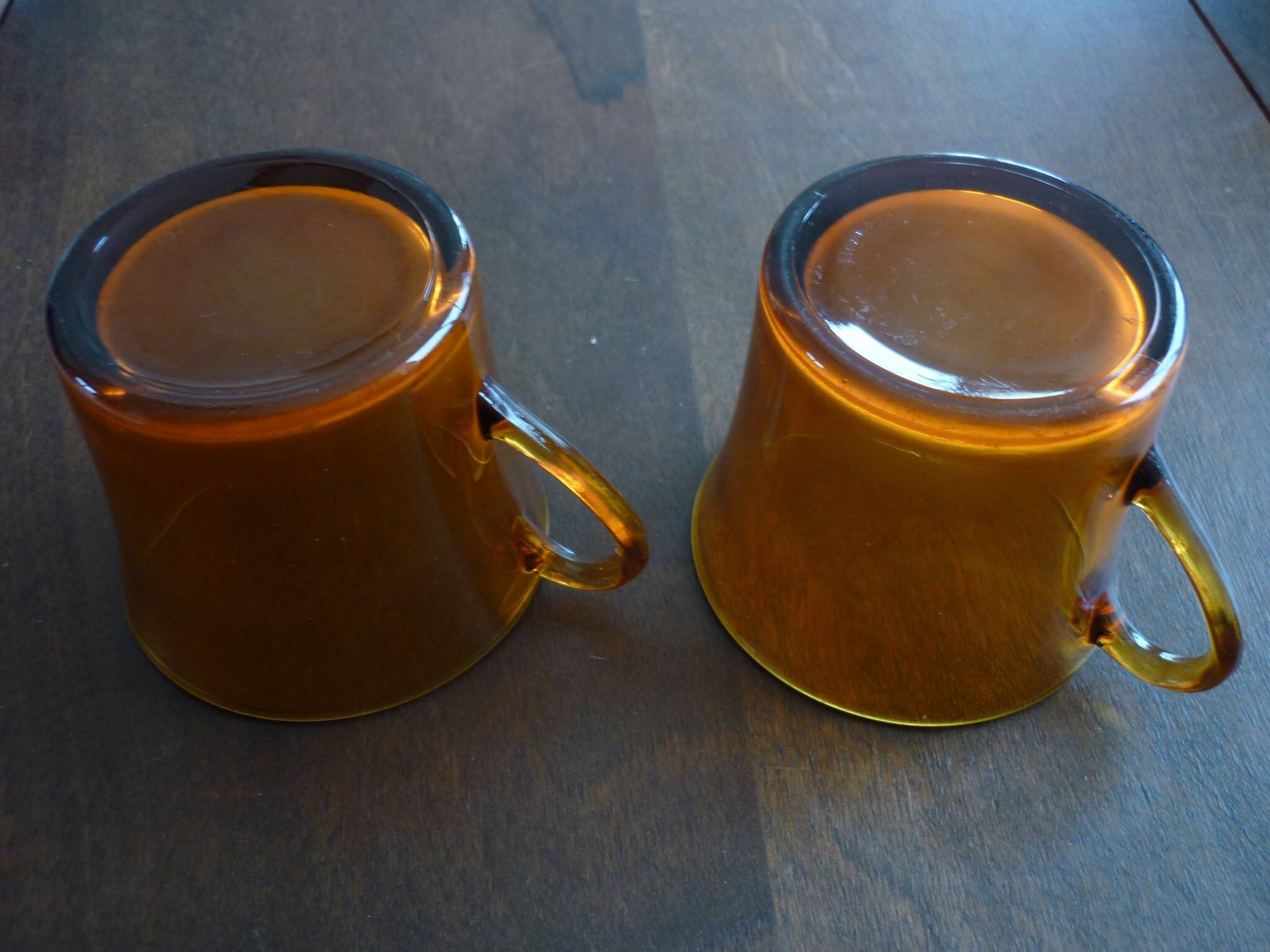 2 tasses Duralex ambrées vintage