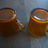 2 tasses Duralex ambrées vintage