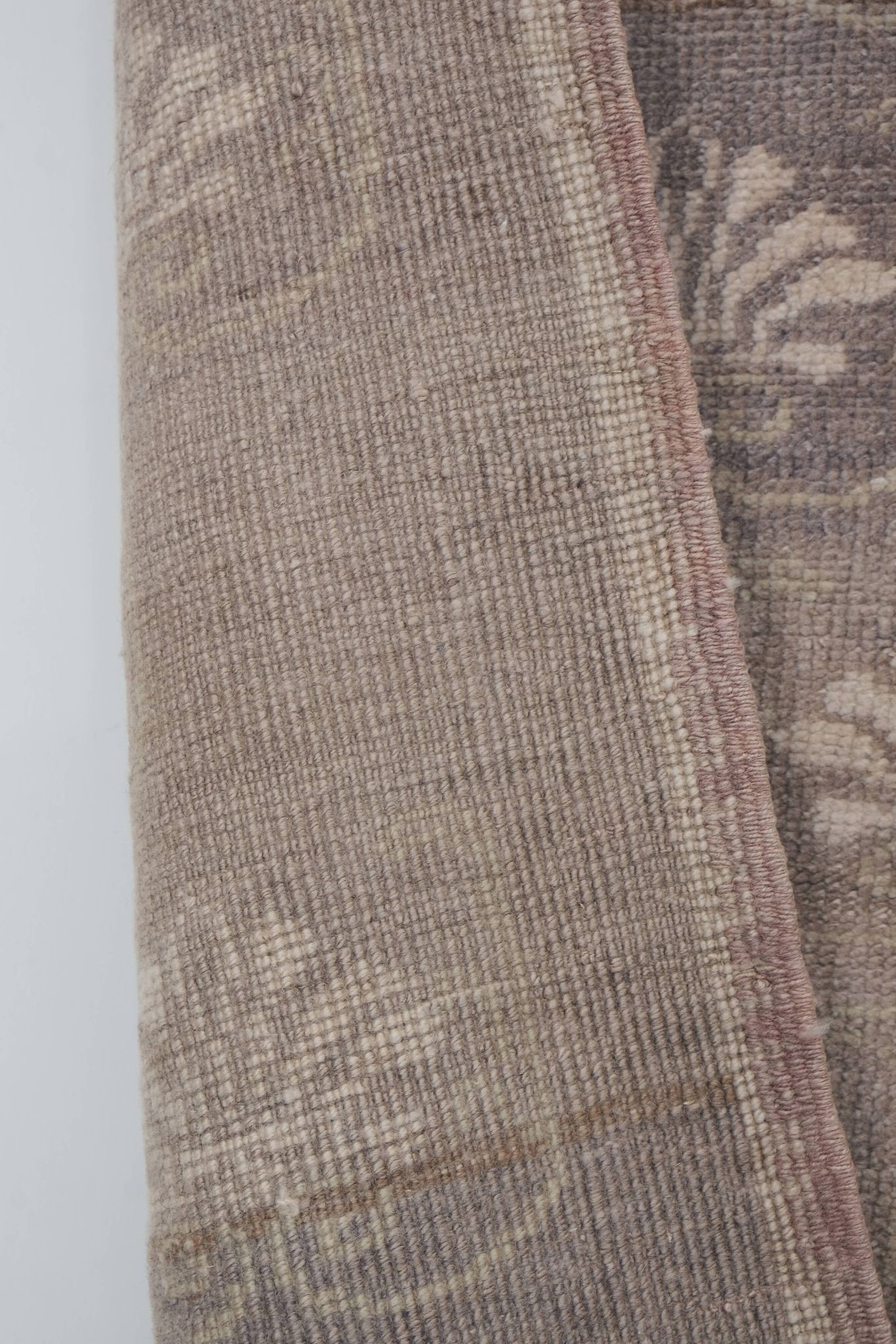 Vintage midcentury karapinar floral brown wool rug