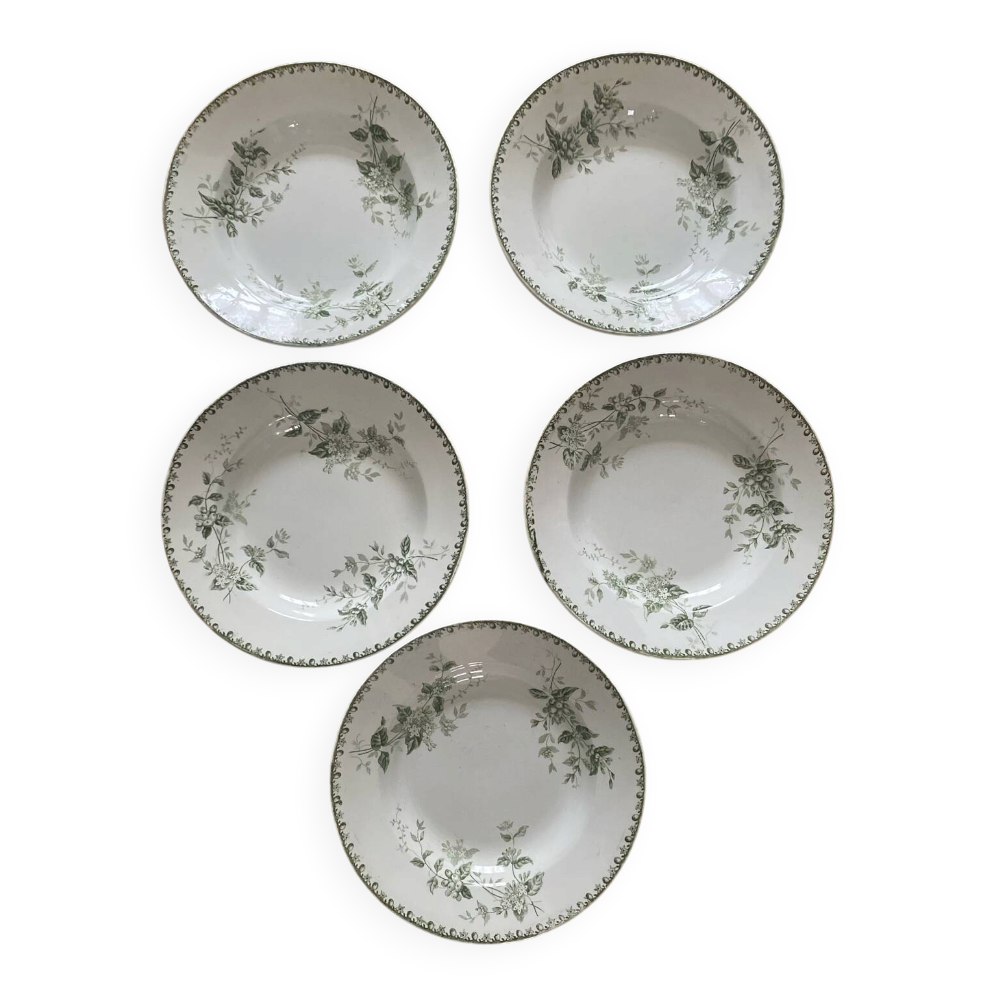 Set of 5 deep plates Saint Amand Caifa