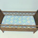 Vintage rattan and wicker bed