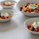 Vintage porcelain service: salad bowl and 8 small bowls.