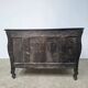 Beautiful curved tomb commode from the Louis XV period, black lacquered.