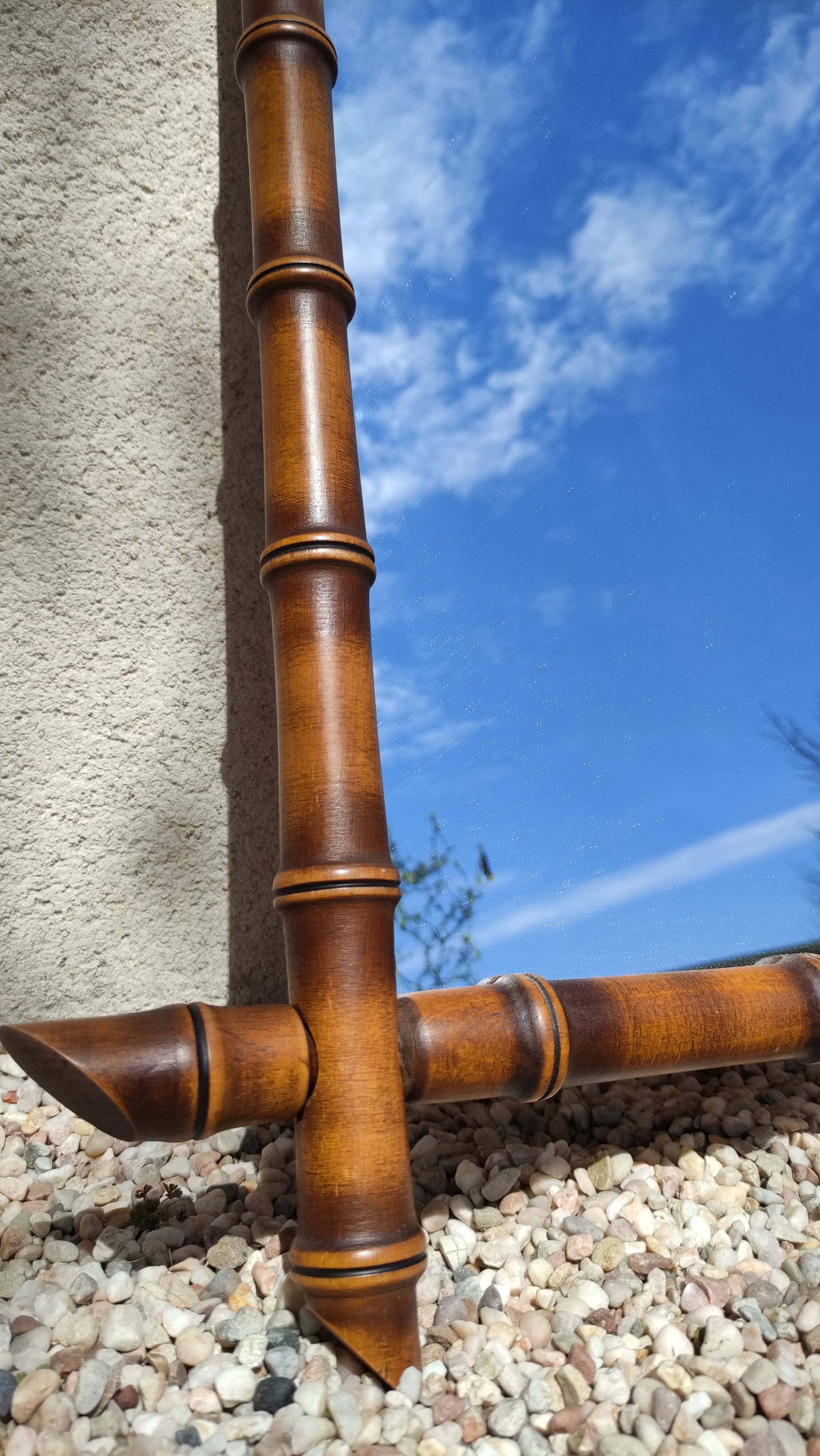 Large antique wooden mirror