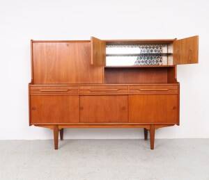 Danish design teak highboard, 1960s