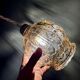 Vintage amber glass tulip pendant light
