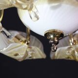 Exceptional Vintage 6-Light Gold Murano Glass Chandelier