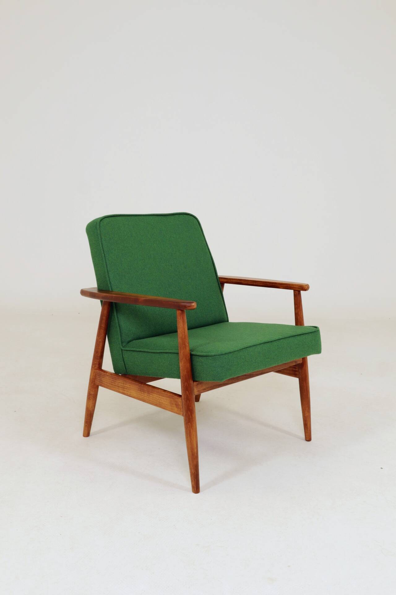 Mid Century Lounge Chair Vintage Moss Wool, Poland 1960