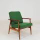 Mid Century Lounge Chair Vintage Moss Wool, Poland 1960