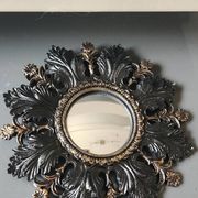 Small Sun Mirror Witch's Eye Round In Resin Patina Black/Copper