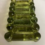 Set of 7 peridot green Biot glass knife holders 1970