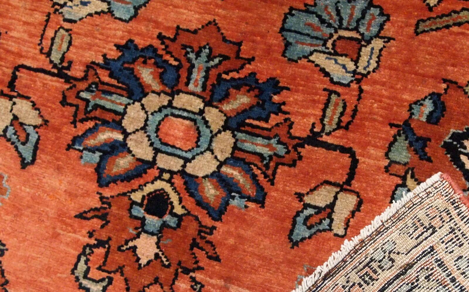 Handmade antique Persian Lilihan rug 3.2' x 4.10' (97cm x 150cm) 1920s - 1B666