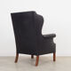 Black leather armchair, Danish design, 1970s, production: Denmark