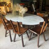 Set of 8 brutalist chairs from the 50s