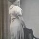 Elegant woman portrait black and bench art deco