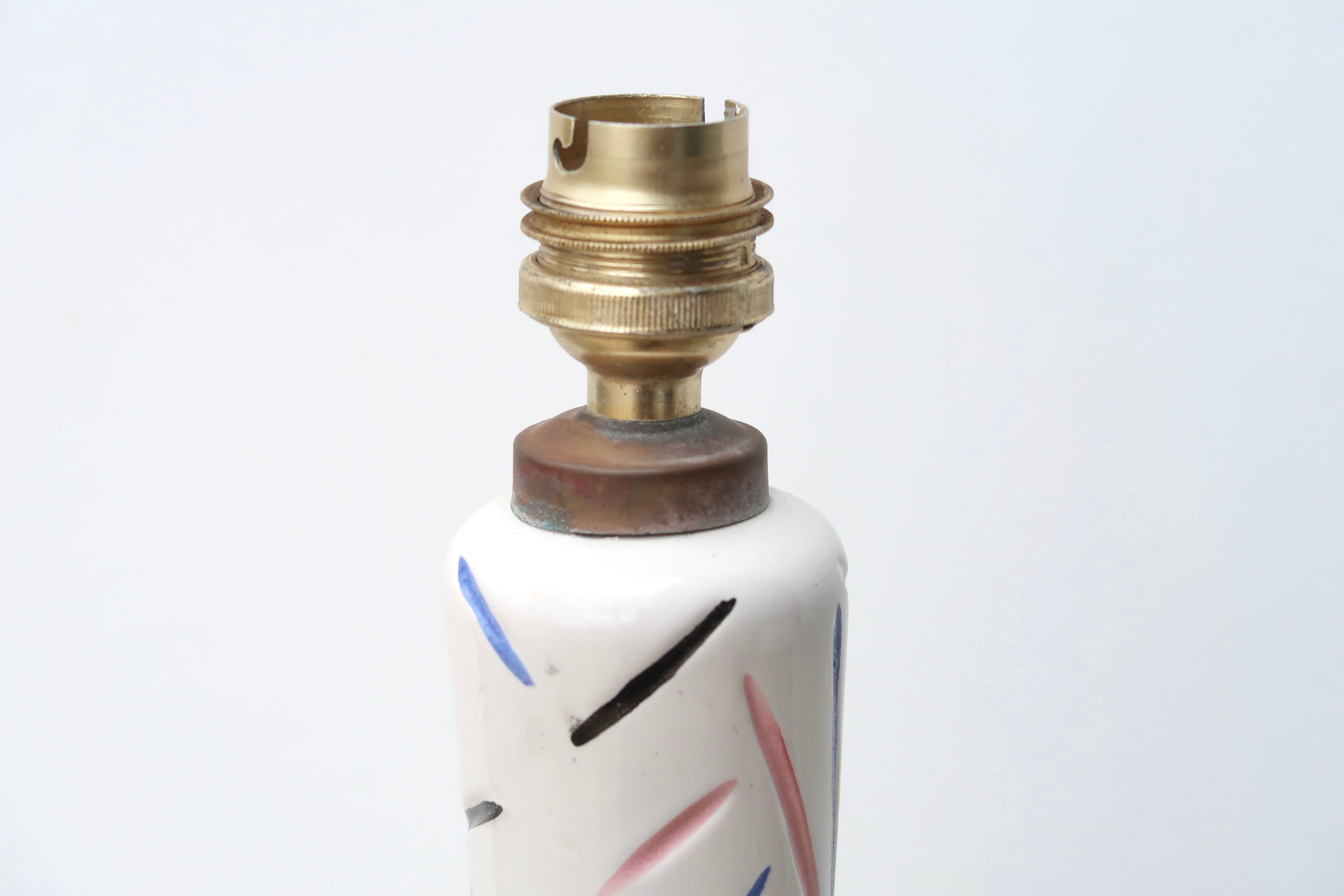 White ceramic lamp abstract decor 50s