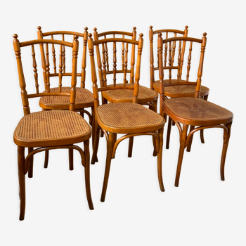6 canned bistro chairs
