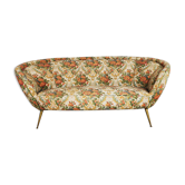 Banquette corbeille pieds métal compas italie 1950/1960
