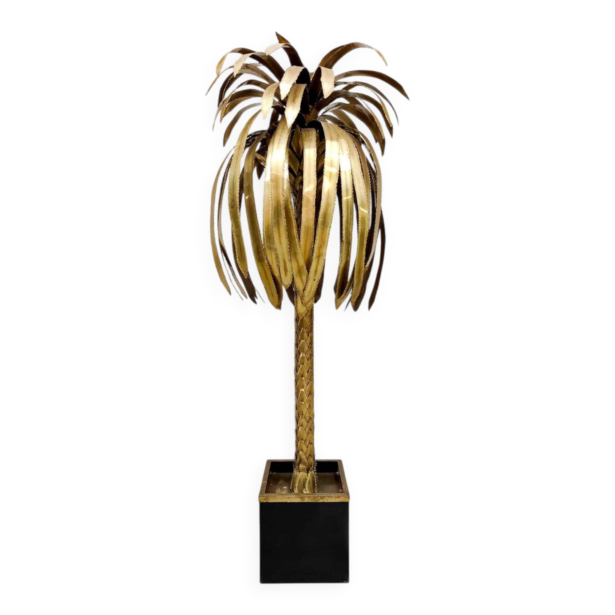 Vintage brass palm tree floor lamp Maison Jansen