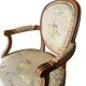 Pair of Louis XVI silk cabriolet armchairs