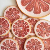 Pink grapefruit coaster