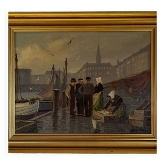 Oil painting on canvas, signed Edmund FISCHER - Original Canvas 42 cm x 32 cm