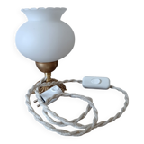 white opaline ambient lamp retro chic art deco style