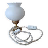 white opaline ambient lamp retro chic art deco style