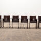 Tito Agnoli for Matteo Grassi leather dining table and six chairs