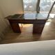 Minister Louis-Philippe's desk in solid cherry wood and leather.
