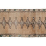 Distressed turkish oushak rug runner with soft color 100 x 228 cm