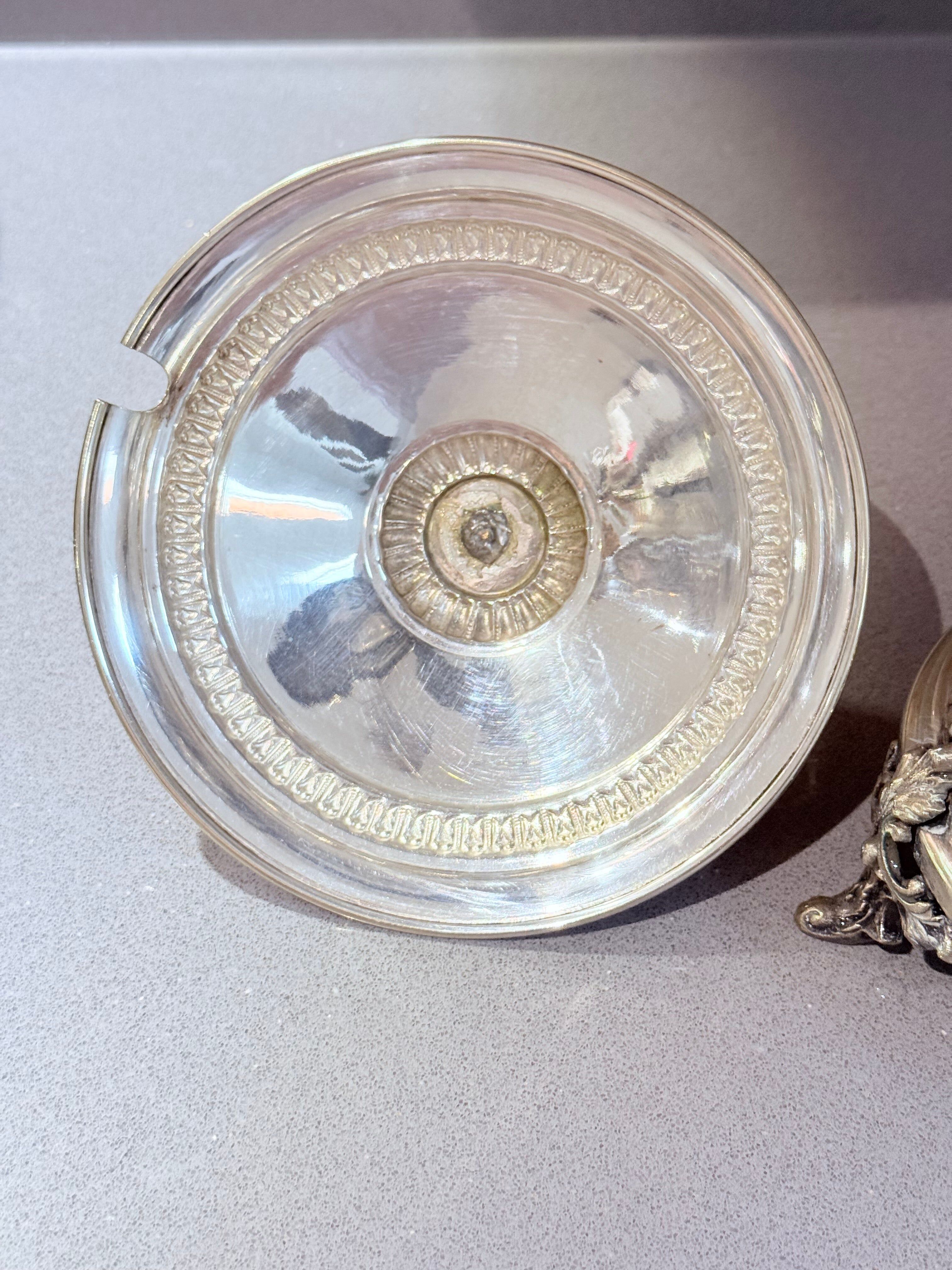 Antique Silver Cup, Swedish Nickel Silver Sugar Sprinkler with Spoon Östberg