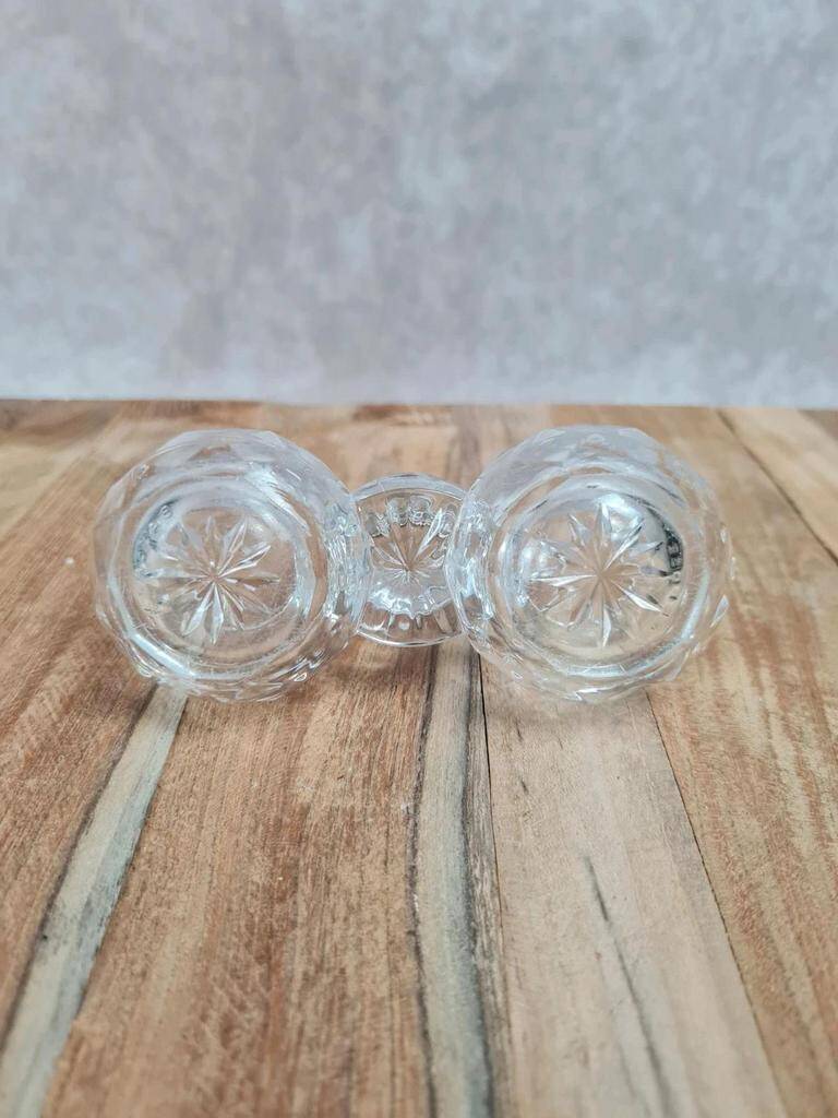 Double crystal saleron signed Baccarat