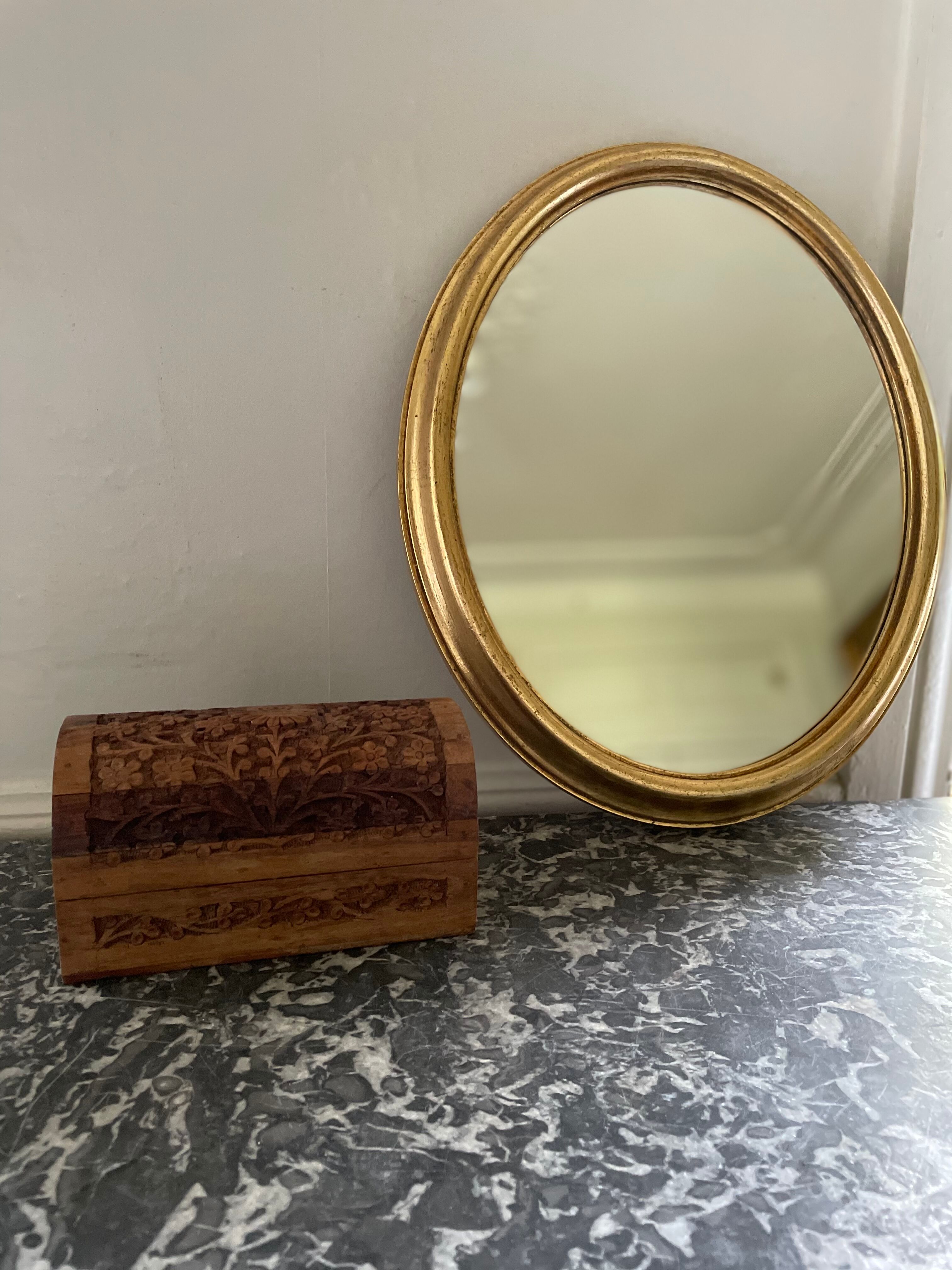 Oval Gold Mirror 1960 31x39cm