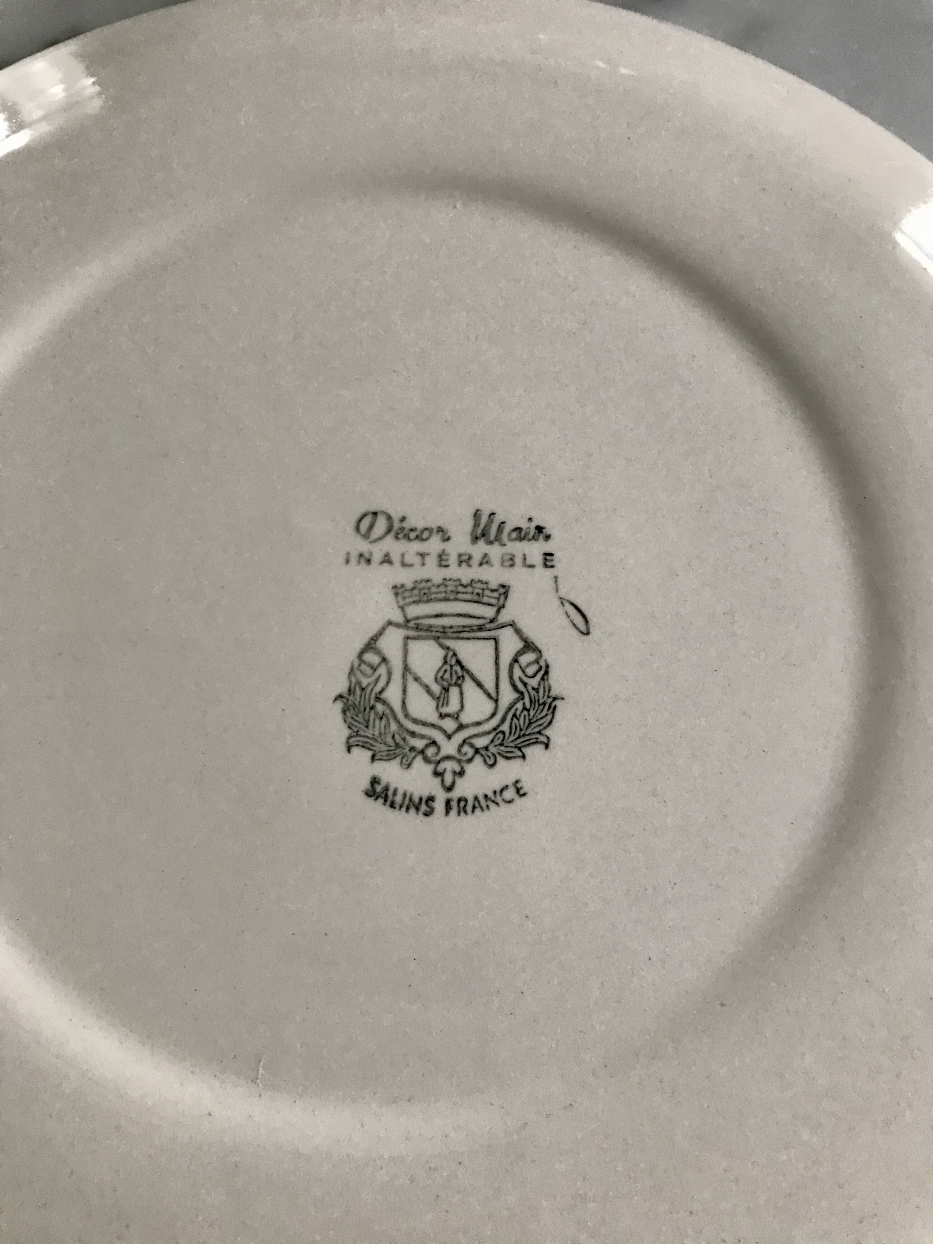 Vintage ceramic plate Salins France